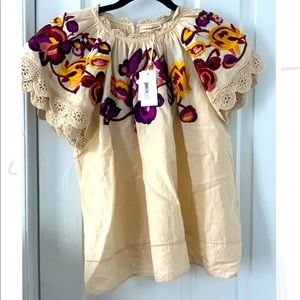 NWT Ulla Johnson Rumer Embroidered Top